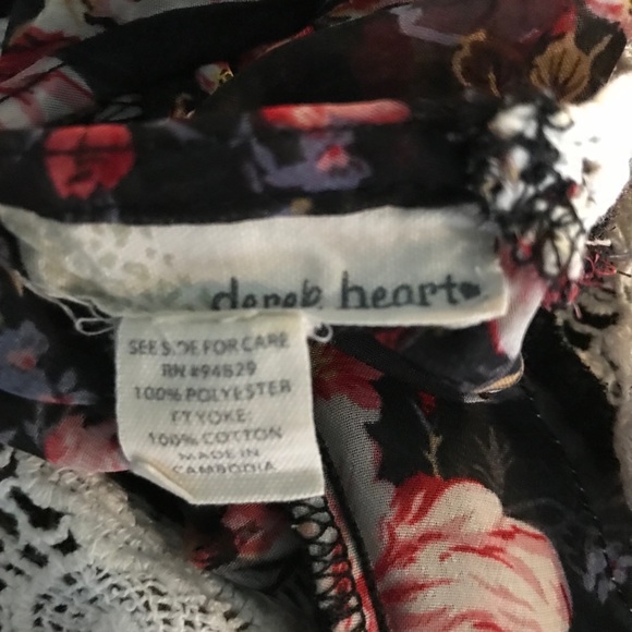 Derek Heart Floral Chiffon Batwing Blouse AL26 - Picture 7 of 8